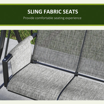 3 Person Porch Swing, Adjustable Canopy, Mixed Grey, Grey Porch Swings with Canopy at Gallery Canada