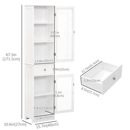 Tall Bathroom Storage Cabinet, 2 Doors, Adjustable Shelves, White Bathroom Cabinets at Gallery Canada