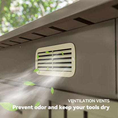 6 x 4FT Galvanized Metal Garden Shed, Double Doors, 2 Vents, Light Grey Sheds at Gallery Canada