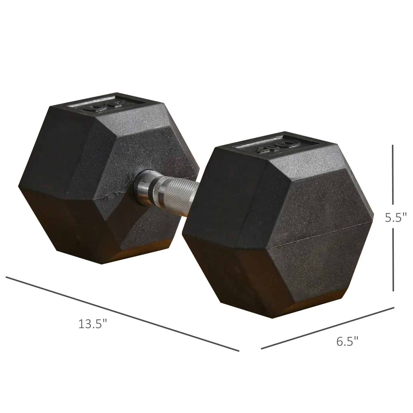 40lbs Rubber Hex Dumbbells, Fitness Training, Black Dumbbells & Barbells at Gallery Canada
