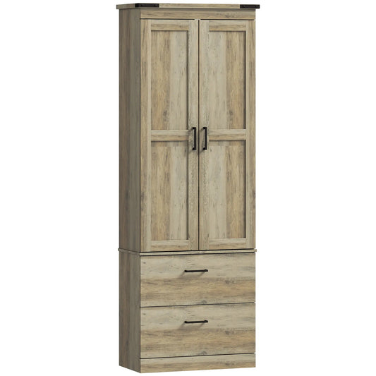 67" Tall Kitchen Pantry Cabinet, Doors, Drawers, Adjustable Shelves, Grey Brown Kitchen Pantry Cabinets Grey Brown at Gallery Canada