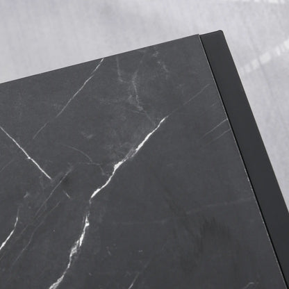 2-Tier Coffee Table with Storage, Marble Textured Top, Black Coffee Tables at Gallery Canada