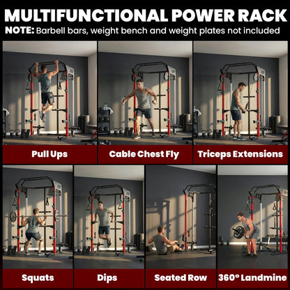 Power Cage Smith Machine, Adjustable Cable Pulley System, Pull-Up Bar, Dip Station, Landmine Power Towers at Gallery Canada