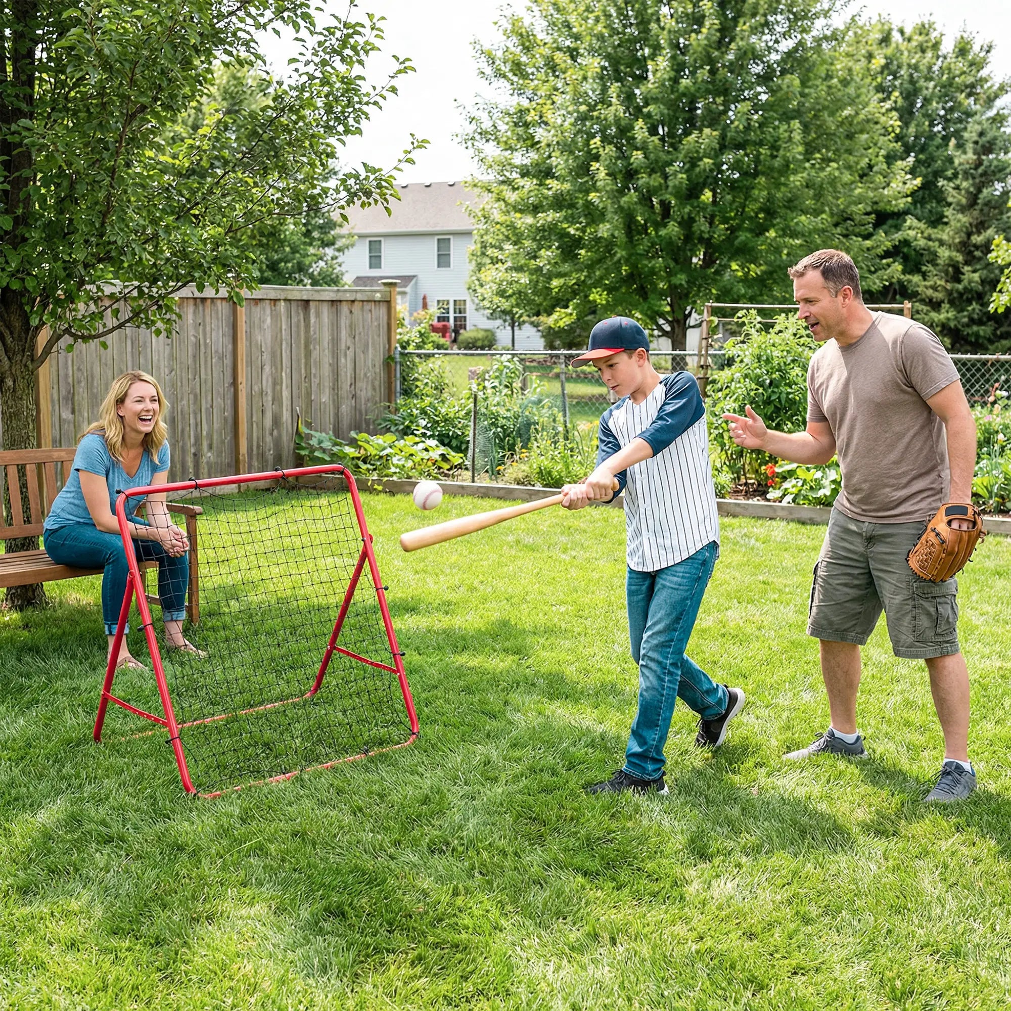 5 Angles Adjustable Soccer Rebounder Net, Multi-Sport Training, Red Soccer at Gallery Canada