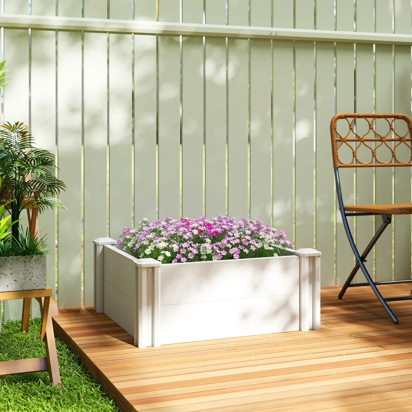 Modular Raised Garden Bed Kit, 2 x 2 x 1ft, White Raised Garden Beds at Gallery Canada