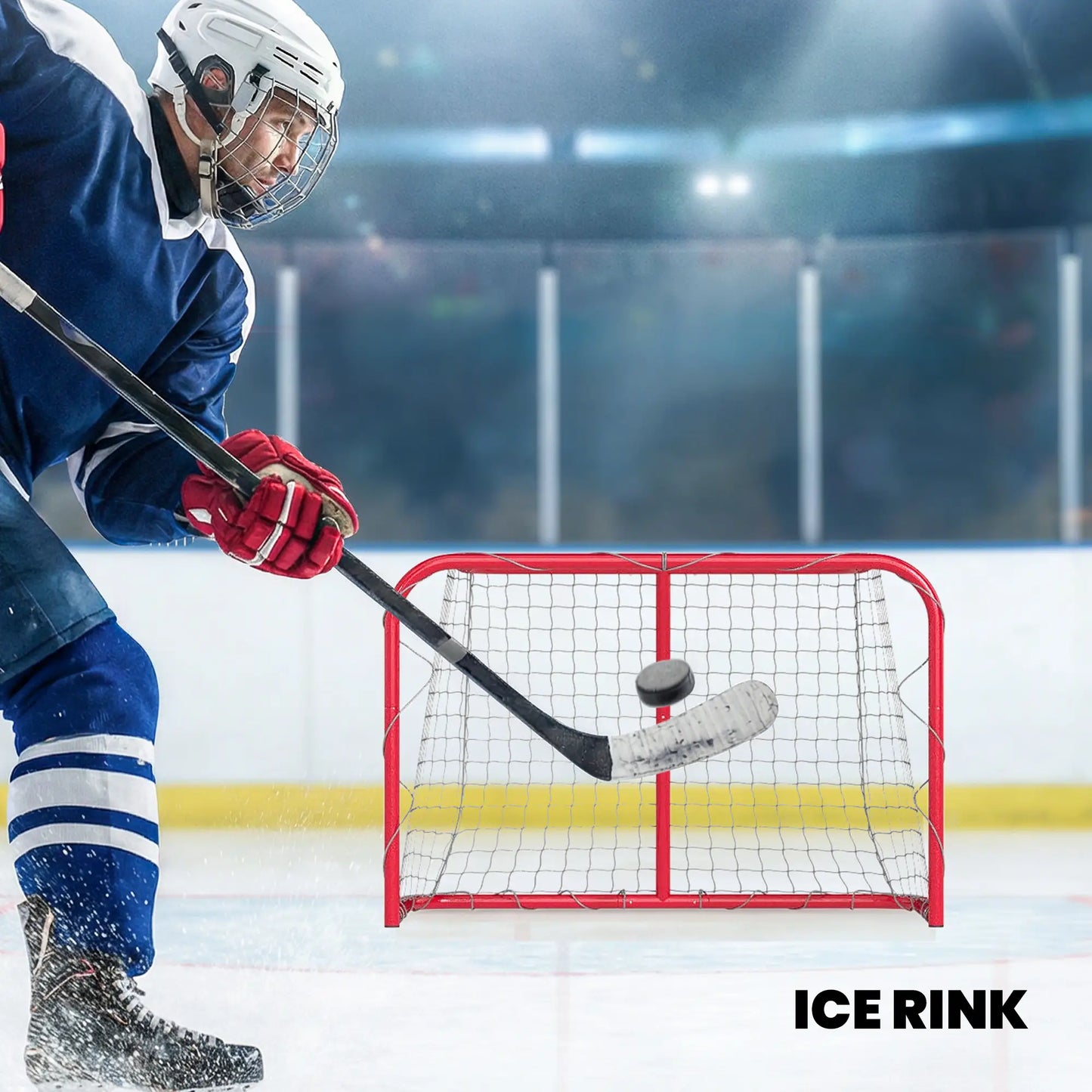 Mini Hockey Goal, 3' x 2', Metal Frame, Lightweight Portable Team Sports Equipment at Gallery Canada