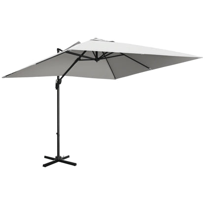 9ft Square Cantilever Patio Umbrella, Cross Base, Crank Handle, Light Grey Offset Cantilever Umbrellas at Gallery Canada