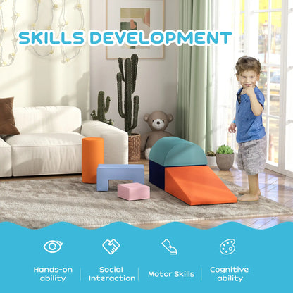 6 Piece Soft Play Equipment, 6-72 Months, Blue, Orange Baby Gym & Playmats at Gallery Canada