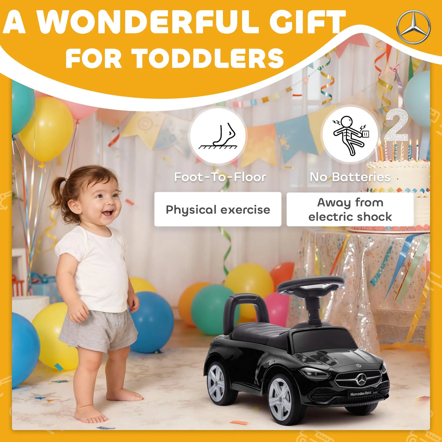Mercedes-Benz C-Class Kids Ride On Car, 18-36 M, Black