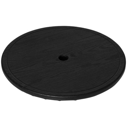 19.7" Round Patio Umbrella Table Tray, for Pool, Beach, Garden, Black Patio Umbrellas Black at Gallery Canada