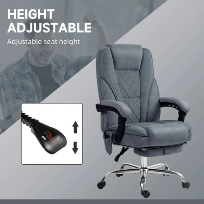 Massage Office Chair, Reclining Computer Chair, Adjustable Height, Footrest, Dark Grey Massage Chairs at Gallery Canada