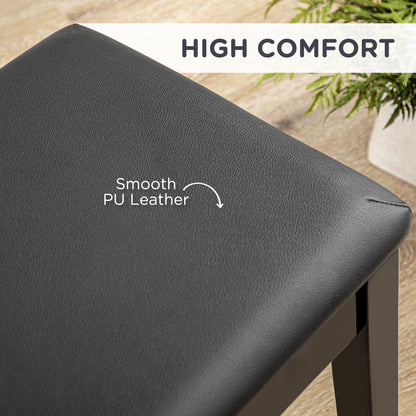 Classic Piano Bench, PU Leather, Rubber Wood Legs, Music Storage, Black Piano Benches at Gallery Canada