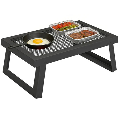 22" x 12" Folding Campfire Grill, Heavy Duty Carbon Steel, Black Charcoal BBQ Grils at Gallery Canada