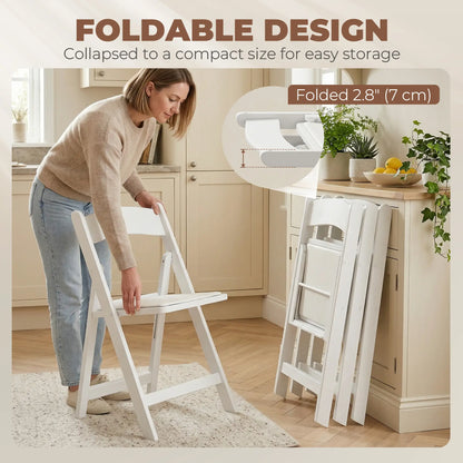 4 Pack Folding Chairs, Foldable Resin Chair with Padded Seat, Portable Indoor Outdoor Seat for Office Events Dining Dining Chairs at Gallery Canada