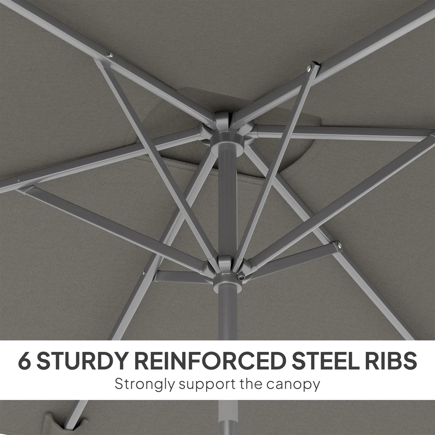 6.5x9.6ft Rectangle Aluminum Patio Umbrella, Outdoor Sunshade, Light Grey Sun Umbrellas at Gallery Canada