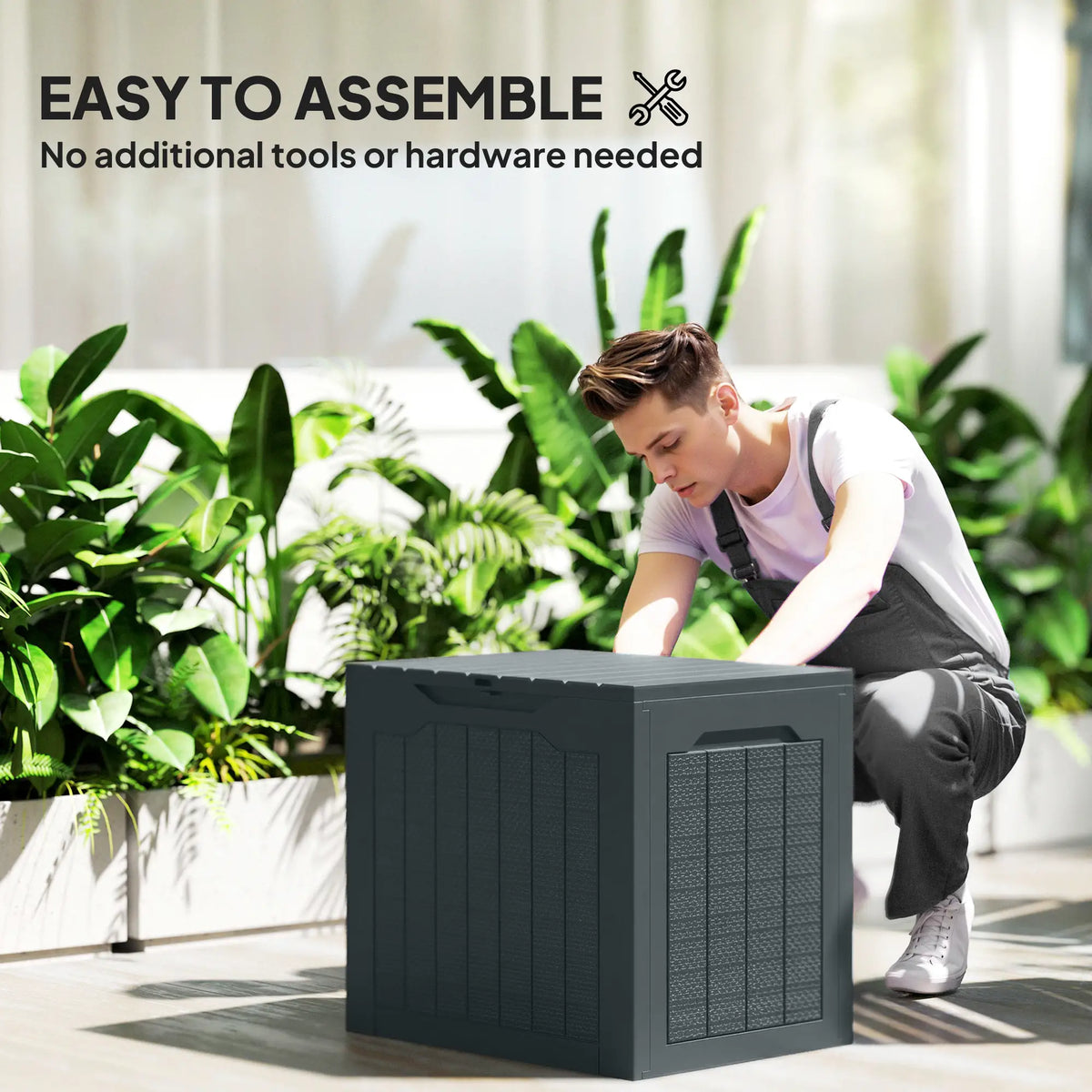 28 Gallon Deck Box, Resin Outdoor Storage, Waterproof UV Resistant Patio Storage Boxes at Gallery Canada