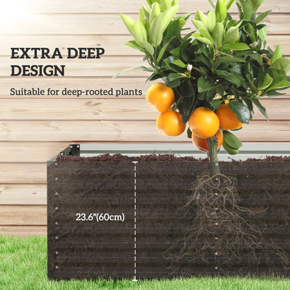 8' x 4' x 2' Raised Garden Bed, Galvanized Planter Box, Dark Grey Raised Garden Beds at Gallery Canada