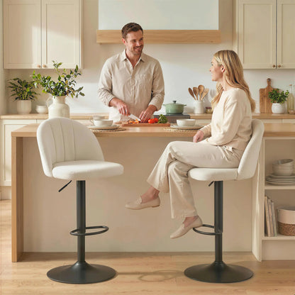 Swivel Counter Height Barstools Set Of 2, Cream White Bar Stools at Gallery Canada