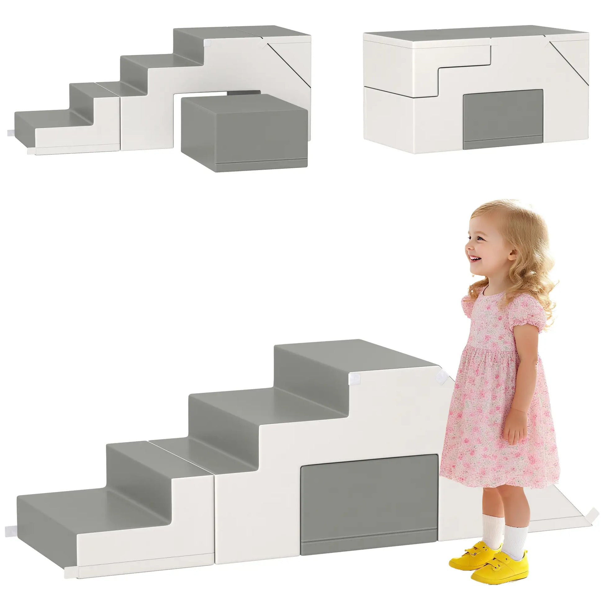 2-Piece Soft Play Kids Foam Set, for Crawl and Climb, Light Grey Kids Gym & Playmats at Gallery Canada