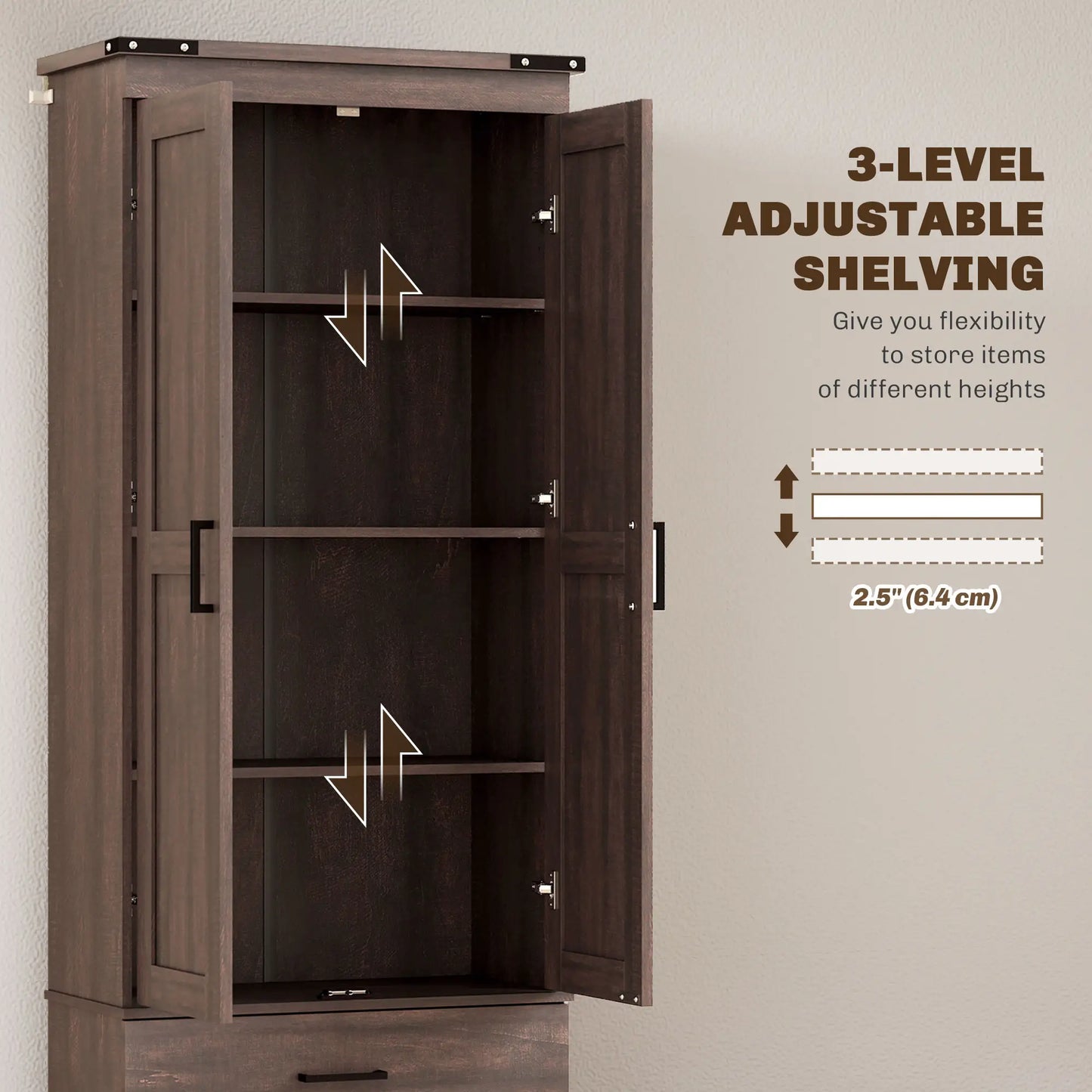 67" Tall Kitchen Pantry Cabinet, Doors, Drawers, Adjustable Shelves Kitchen Pantry Cabinets at Gallery Canada