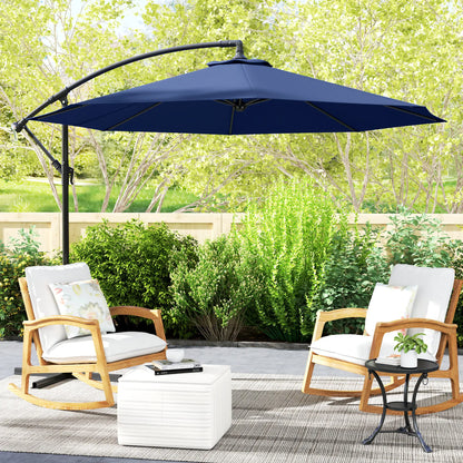 10' Deluxe Patio Umbrella, Banana Hanging Offset Sunshade, Navy Blue Offset Cantilever Umbrellas at Gallery Canada