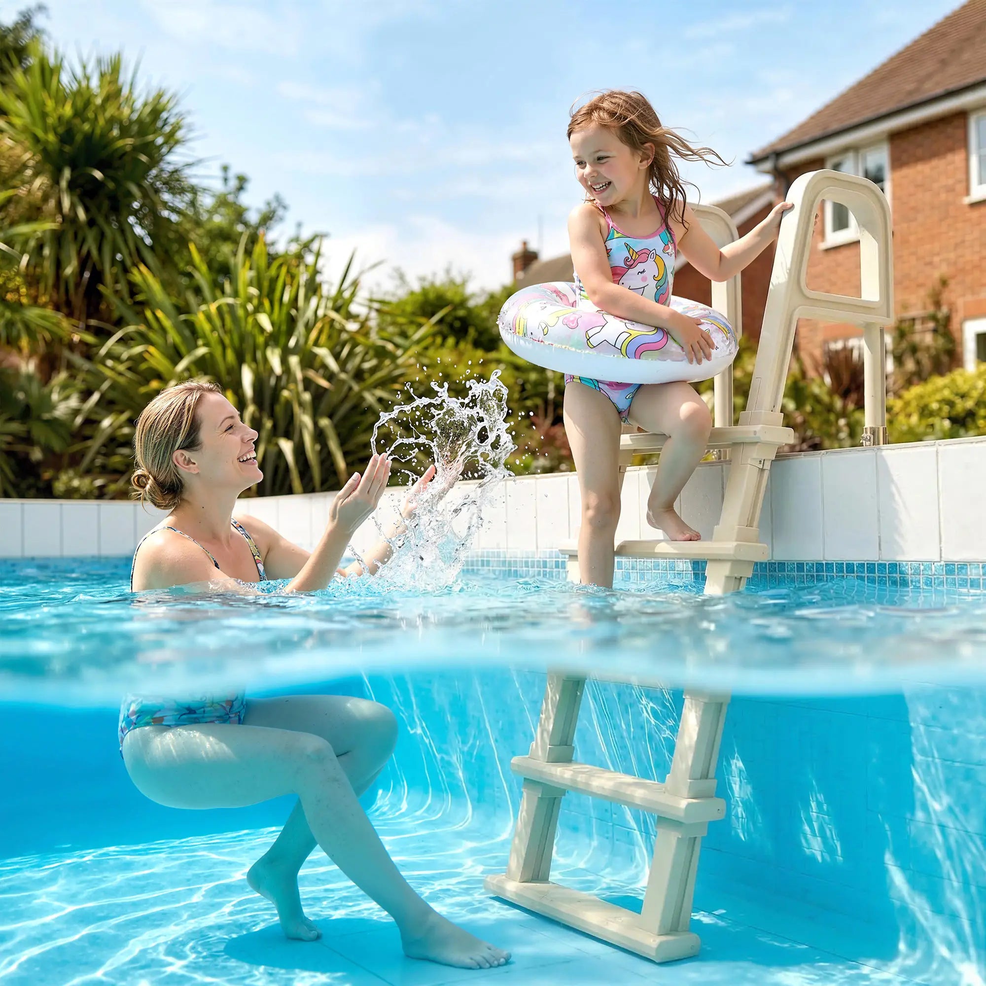 Adjustable 5-Step Pool Ladder, 63.4