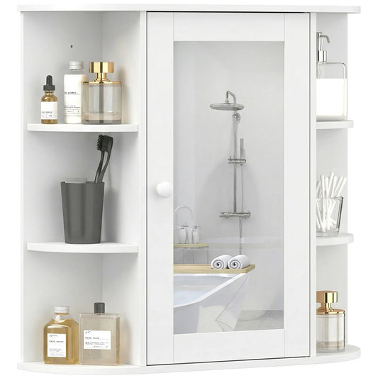 Mirrored Bathroom Wall Cabinet, Wall Mounted, With Door & Shelves, White Mirror Medicine Cabinets White at Gallery Canada