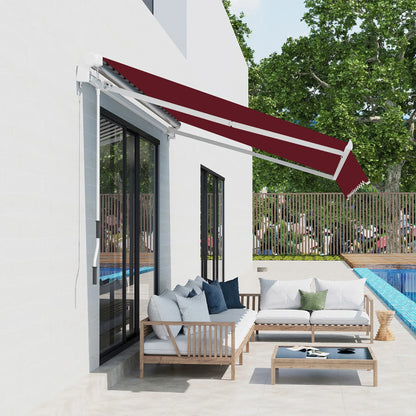 11' x 10' Retractable Awning Fabric, UV Protection, Wine Red Awning Fabric Replacement at Gallery Canada