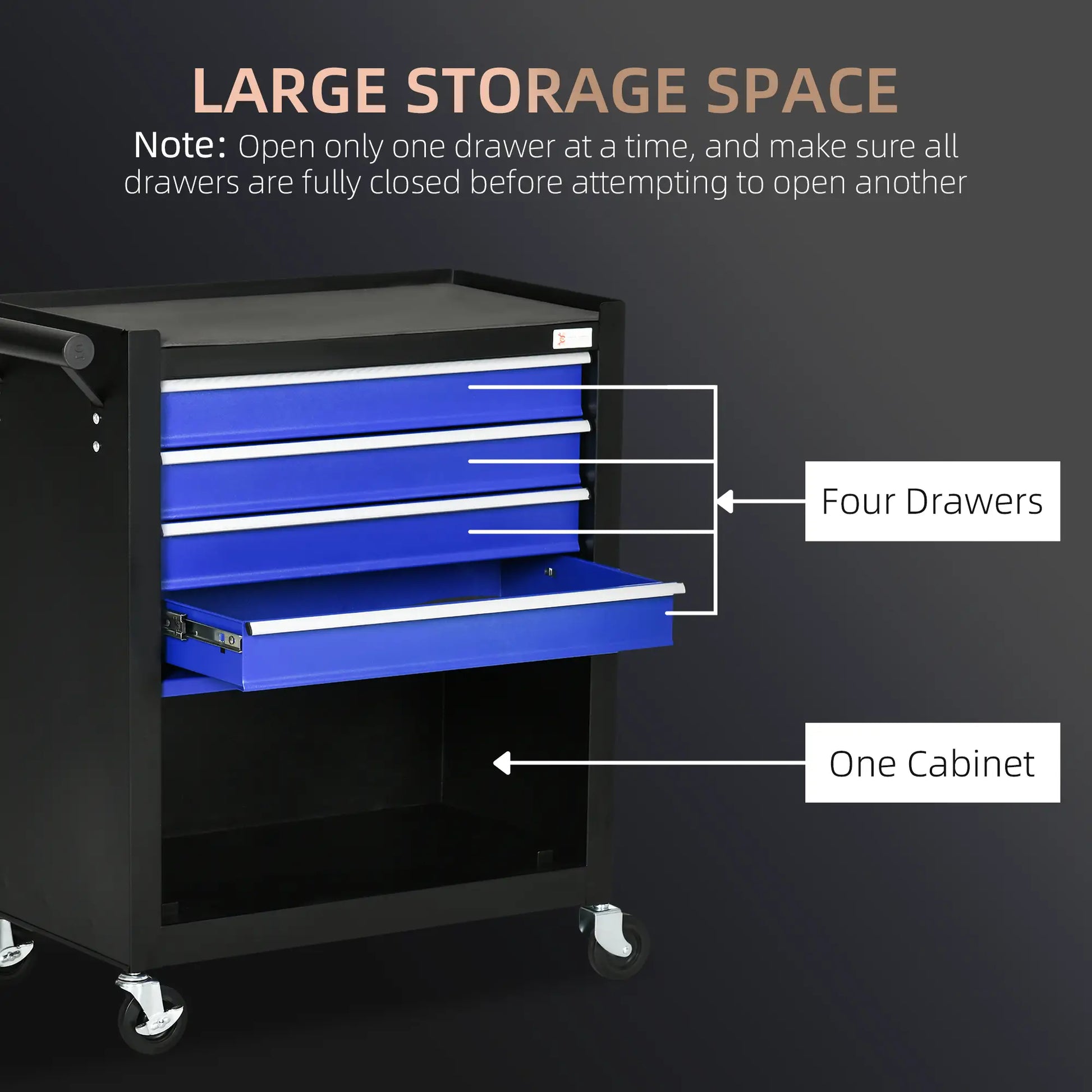 4-Drawer Tool Chest, Rolling Storage Cabinet, Blue Tool Organizers at Gallery Canada