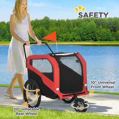 2-in-1 Dog Bike Trailer, Large, Red Dog Bike Trailers & Strollers at Gallery Canada