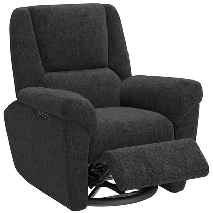 Power Recliner Chair, Fabric, USB Ports, Swivel & Rocking, Black Sofas & Reclining Chairs at Gallery Canada