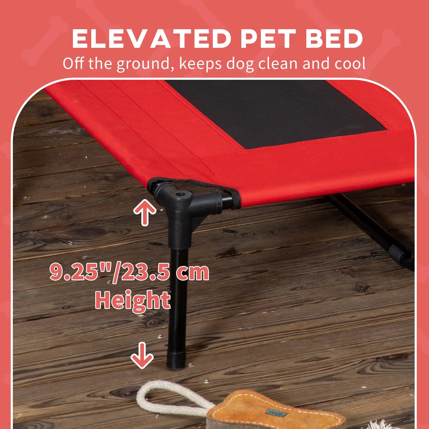 Elevated Pet Bed, Dog Cot, Portable Outdoor Indoor, Red Elevated Dog Beds at Gallery Canada