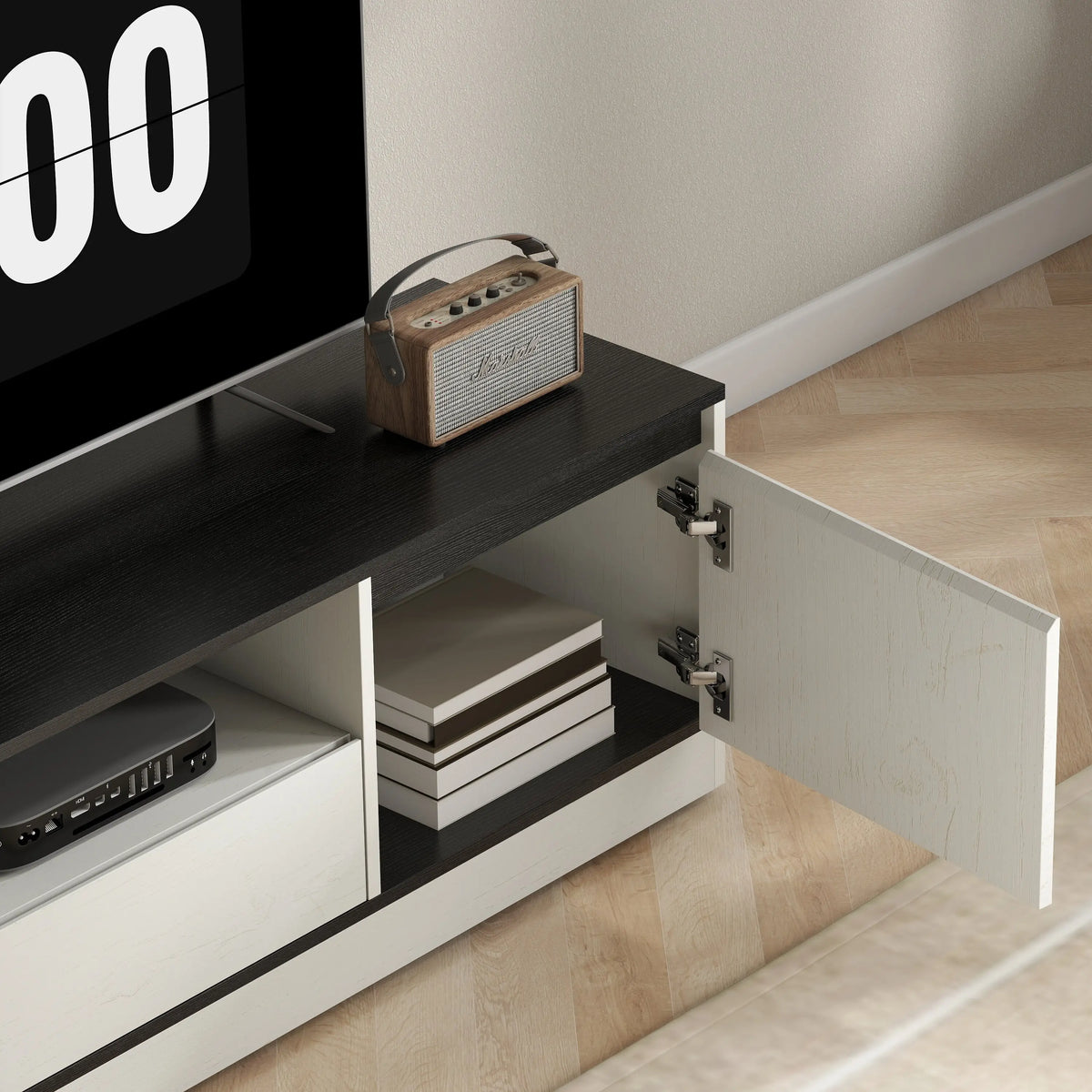 TV Stand For 55-60 Inch TV, Entertainment Center, White TV Stands at Gallery Canada