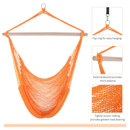 Portable Hammock Chair, Hanging Swing for Outdoor, Garden, Camping, Orange Hammock Swings at Gallery Canada