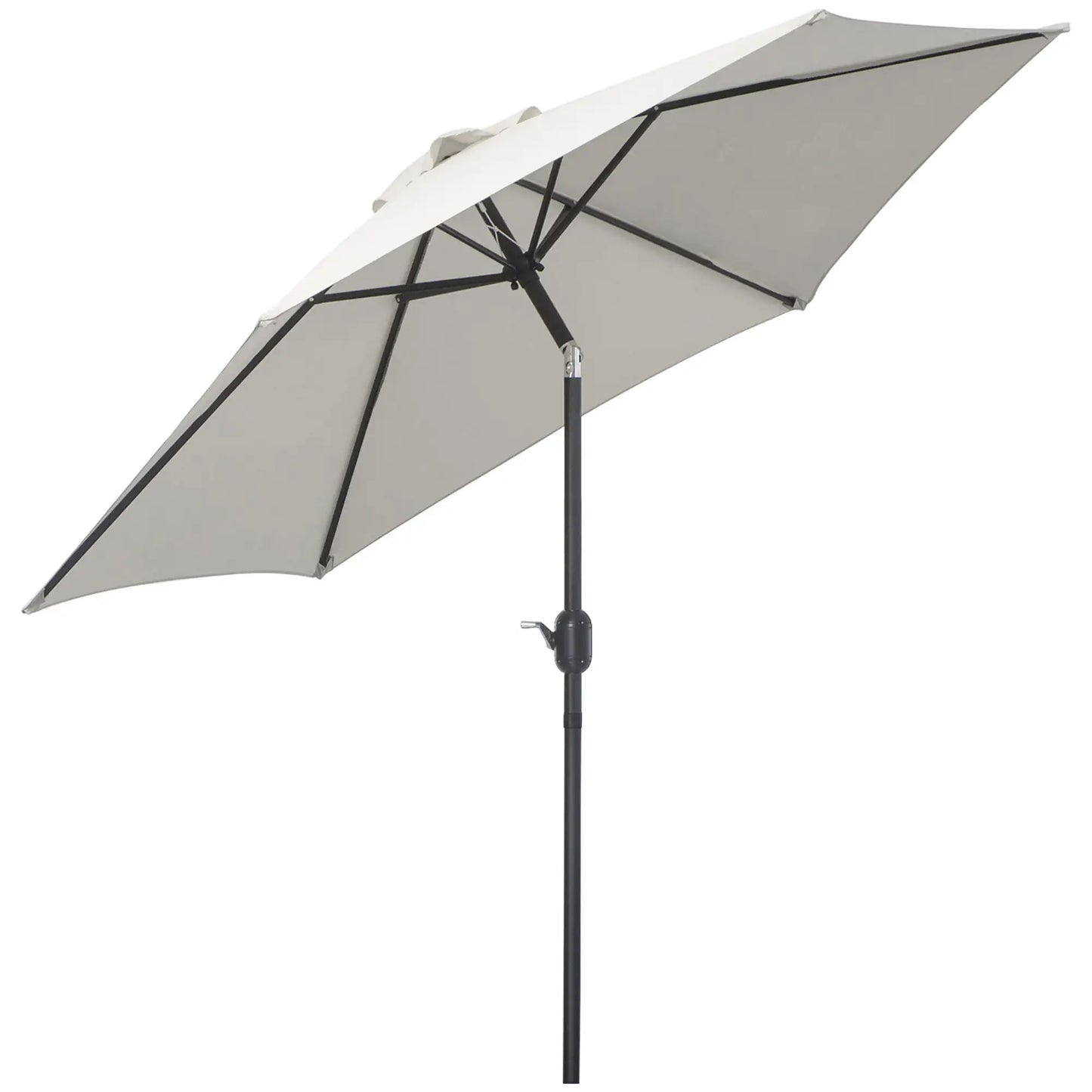 8.5' Round Aluminum Patio Umbrella, 6 Ribs, Tilt Canopy, Cream White Sun Umbrellas at Gallery Canada