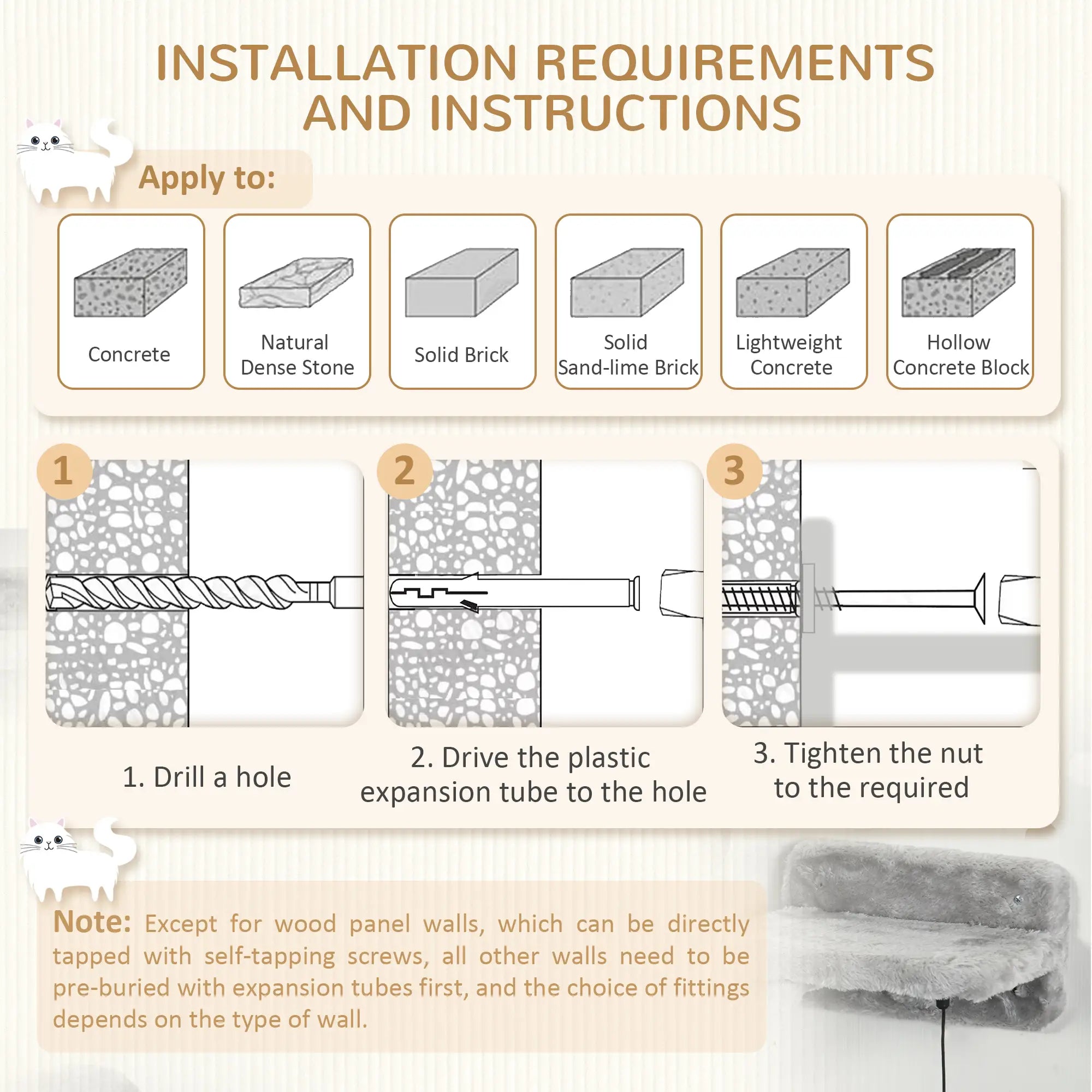 5PCs Cat Wall Shelves, Scratching Post, Ladder, Bed, Platform Cat Climbing Wall at Gallery Canada