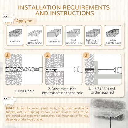 5PCs Cat Wall Shelves, Scratching Post, Ladder, Bed, Platform Cat Climbing Wall at Gallery Canada