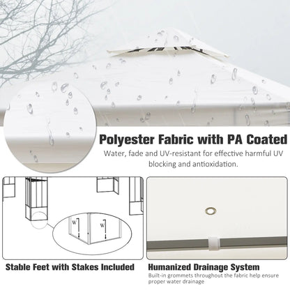 10' x 10' Metal Gazebo, Patio Canopy With Vented Roof, Cream Gazebos at Gallery Canada