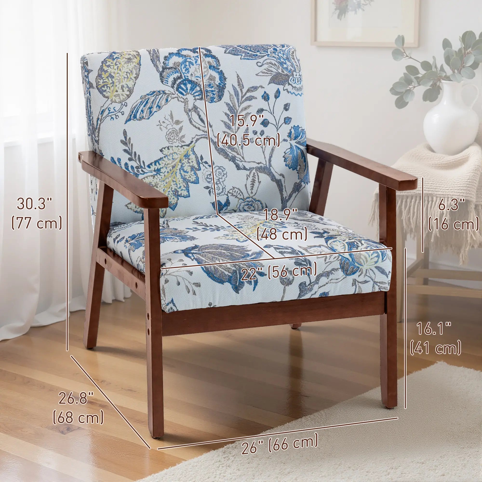 Modern Accent Chair, Upholstered Linen-Feel Armchair, Multicolored Accent Chairs at Gallery Canada