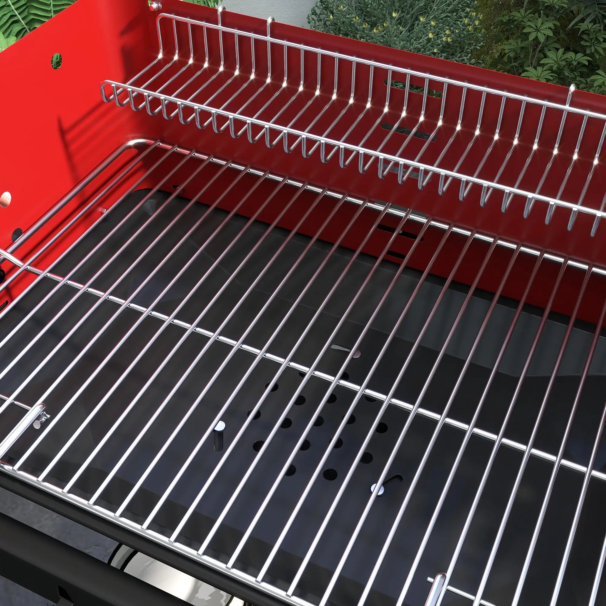 Charcoal Barbecue Grill, Adjustable Height, Portable BBQ Trolley, Red Charcoal BBQ Grils at Gallery Canada