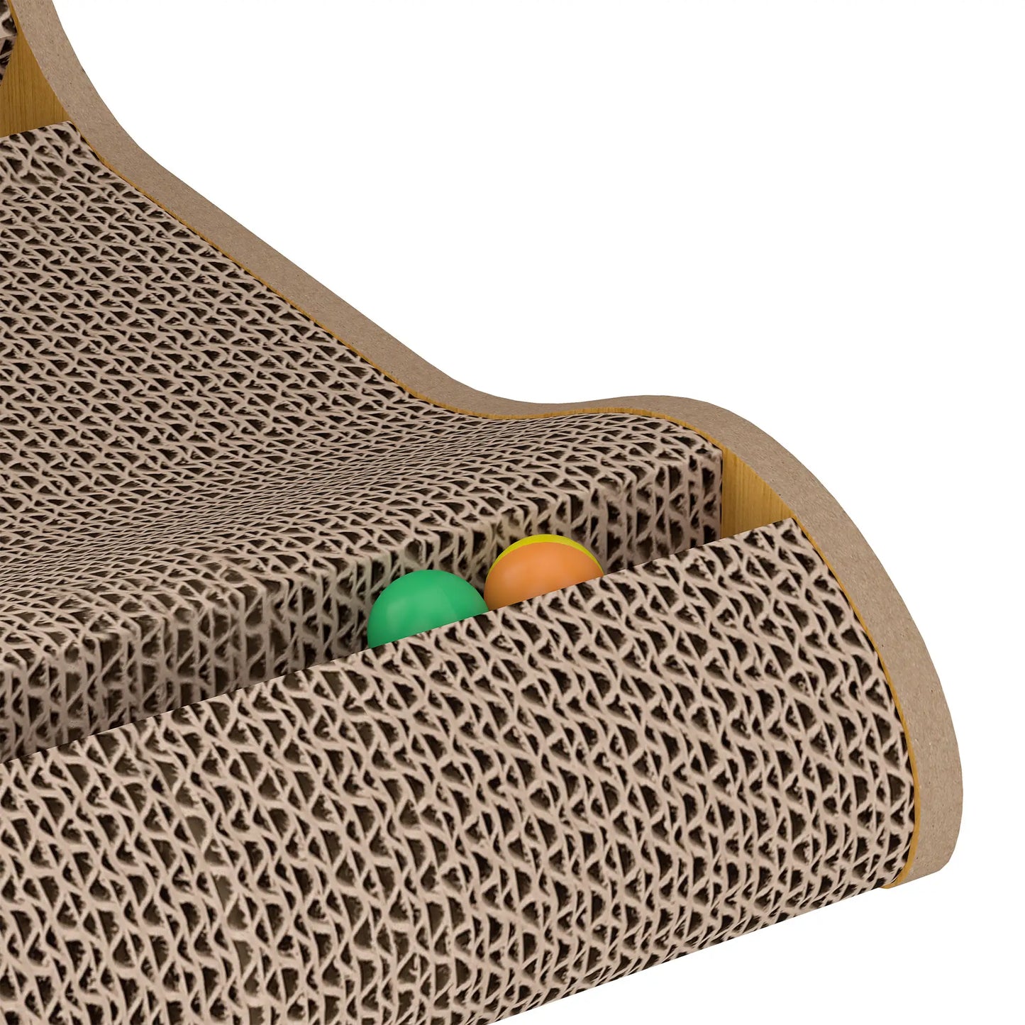 2PCS Planche à gratter pour chat en forme de L avec 3 balles jouets, herbe à chat, noir