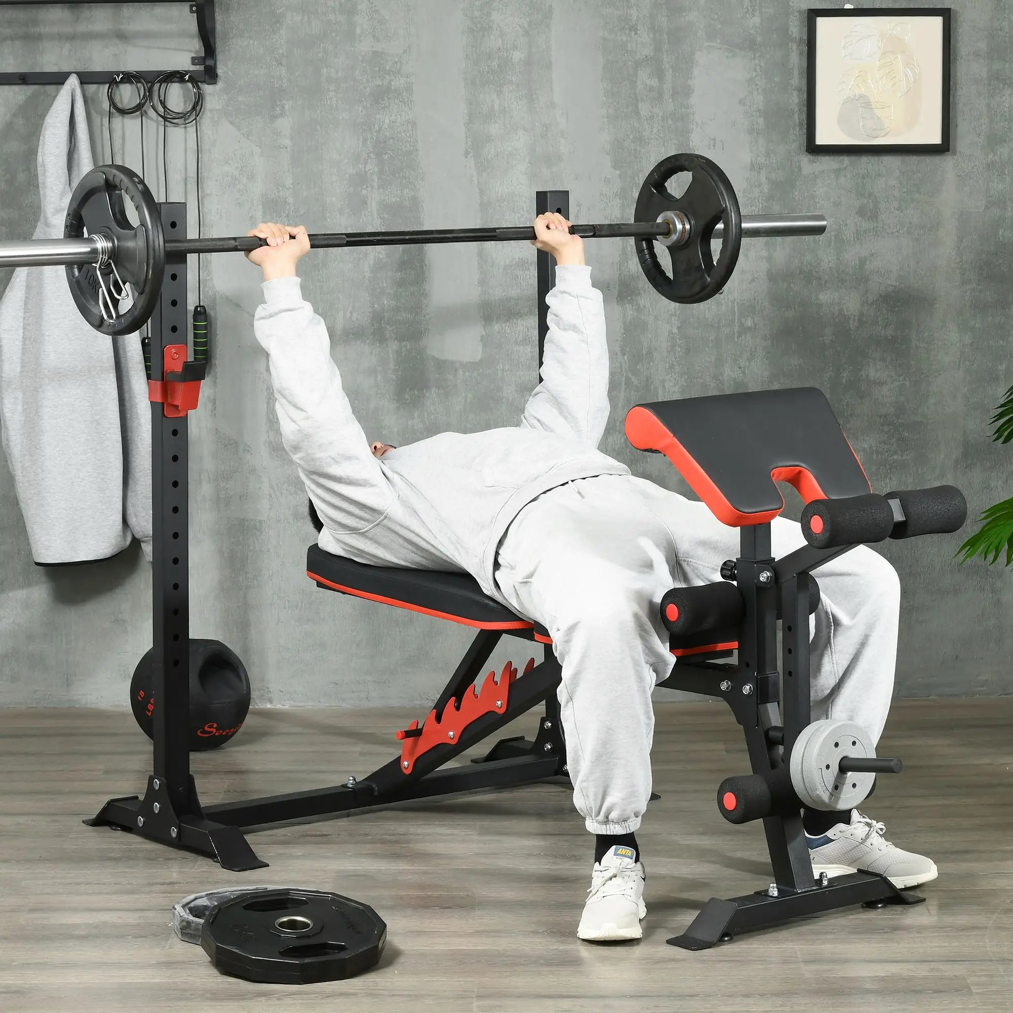 Adjustable Weight Bench With Squat Rack, Preacher Curl Pad, Leg Developer Weight Benches at Gallery Canada