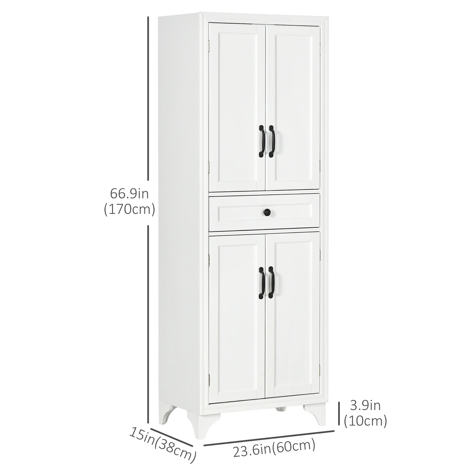 Freestanding Storage Cabinet, Kitchen Pantry with 2 Shelves, 4 Doors Kitchen Pantry Cabinets at Gallery Canada