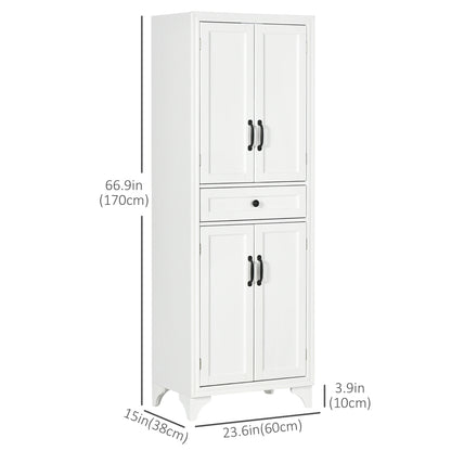 Freestanding Storage Cabinet, Kitchen Pantry with 2 Shelves, 4 Doors Kitchen Pantry Cabinets at Gallery Canada