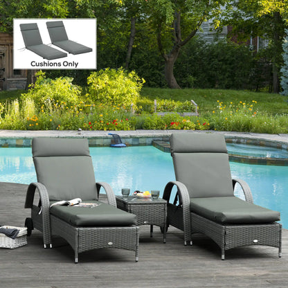 Outdoor Lounge Chair Cushion Set, 77.2" x 21.7", Dark Grey Patio Chair Cushions at Gallery Canada