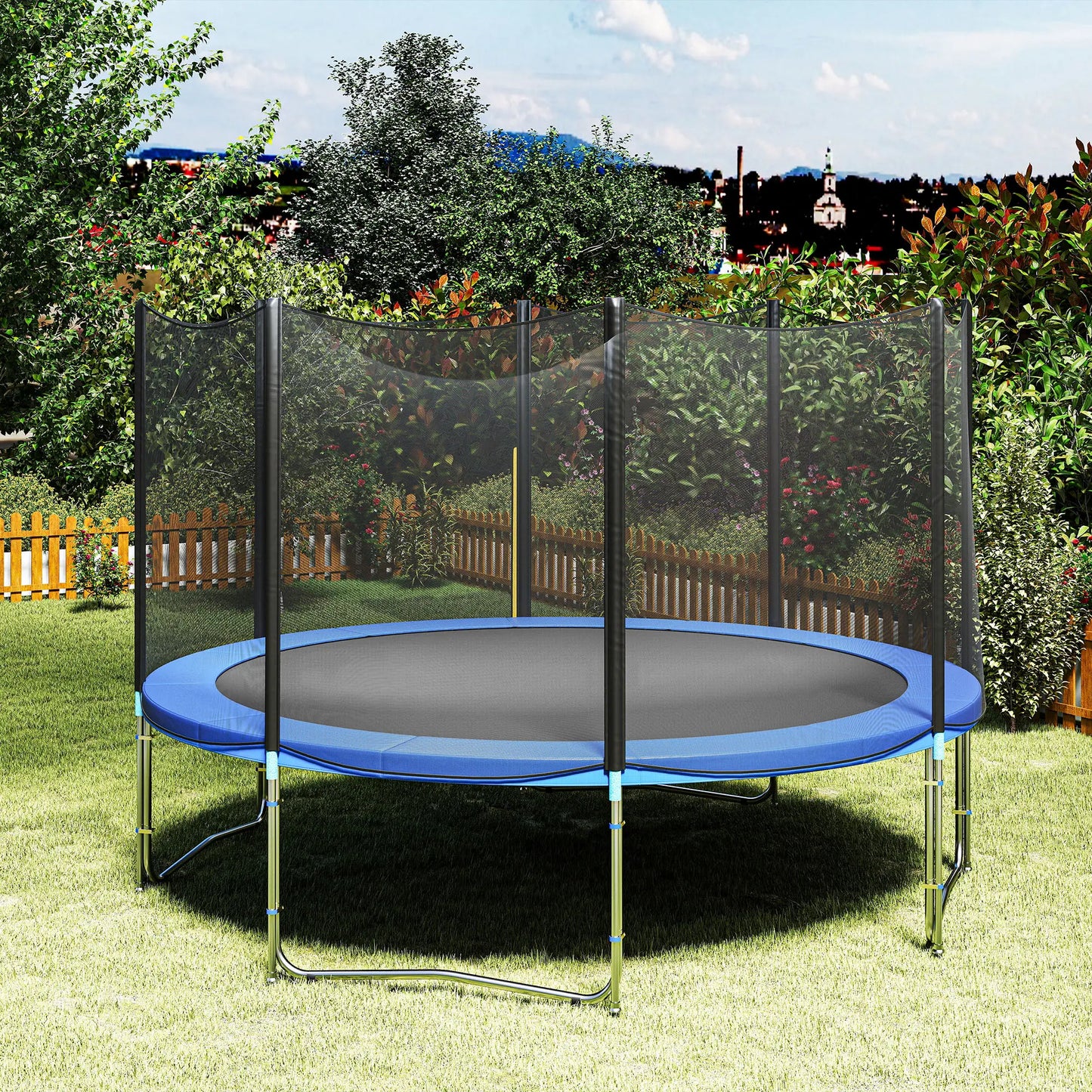 12ft Trampoline Pad, 144" Spring Safety Cover, Blue Trampolines at Gallery Canada