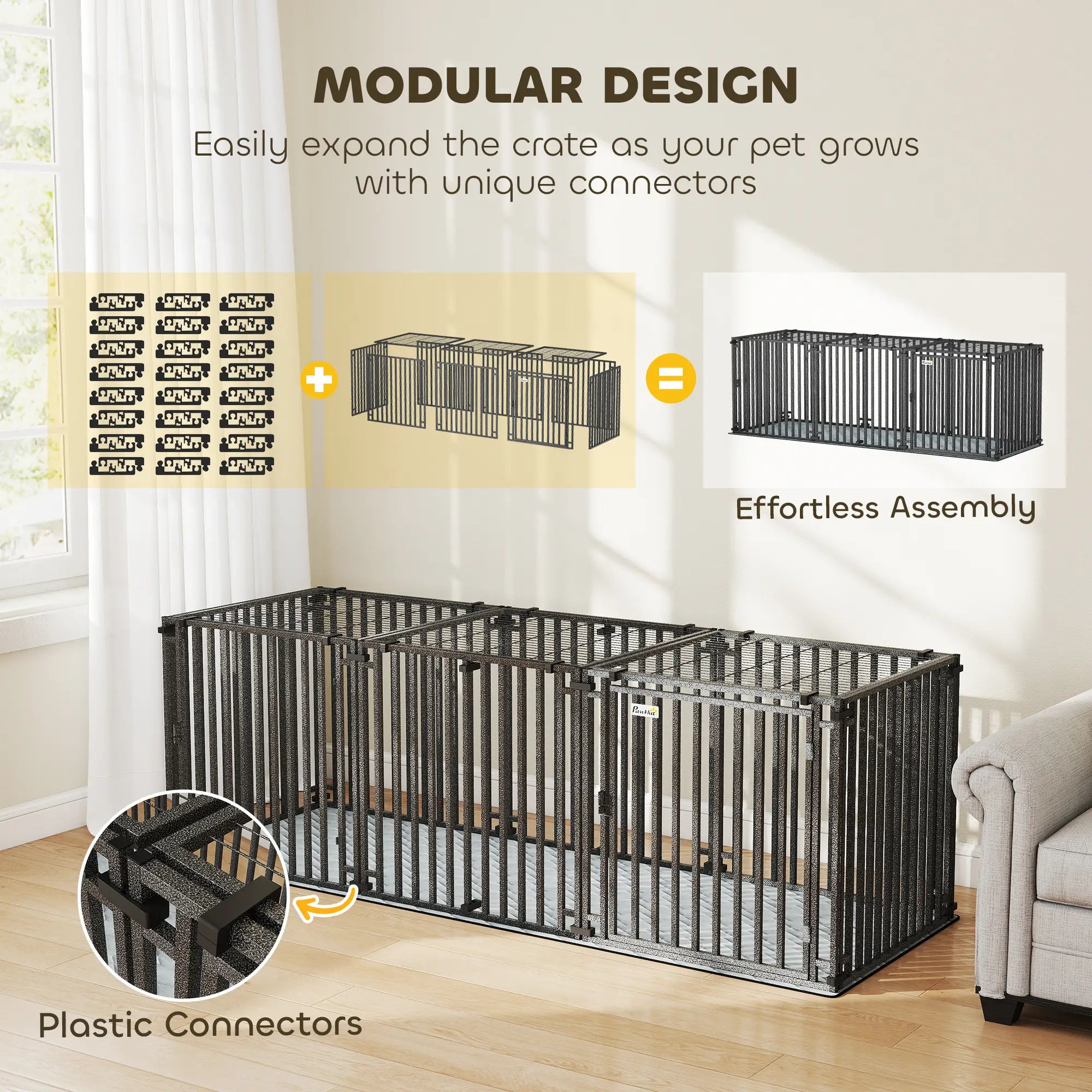 83 Inch Heavy Duty Dog Crate, Extra Large Metal Cage With Mat Dog Cages & Crates at Gallery Canada