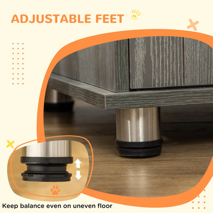 Dog Crate Furniture, Lockable Magnetic Door, Adjustable Feet, Grey Houses, Kennels & Pens at Gallery Canada