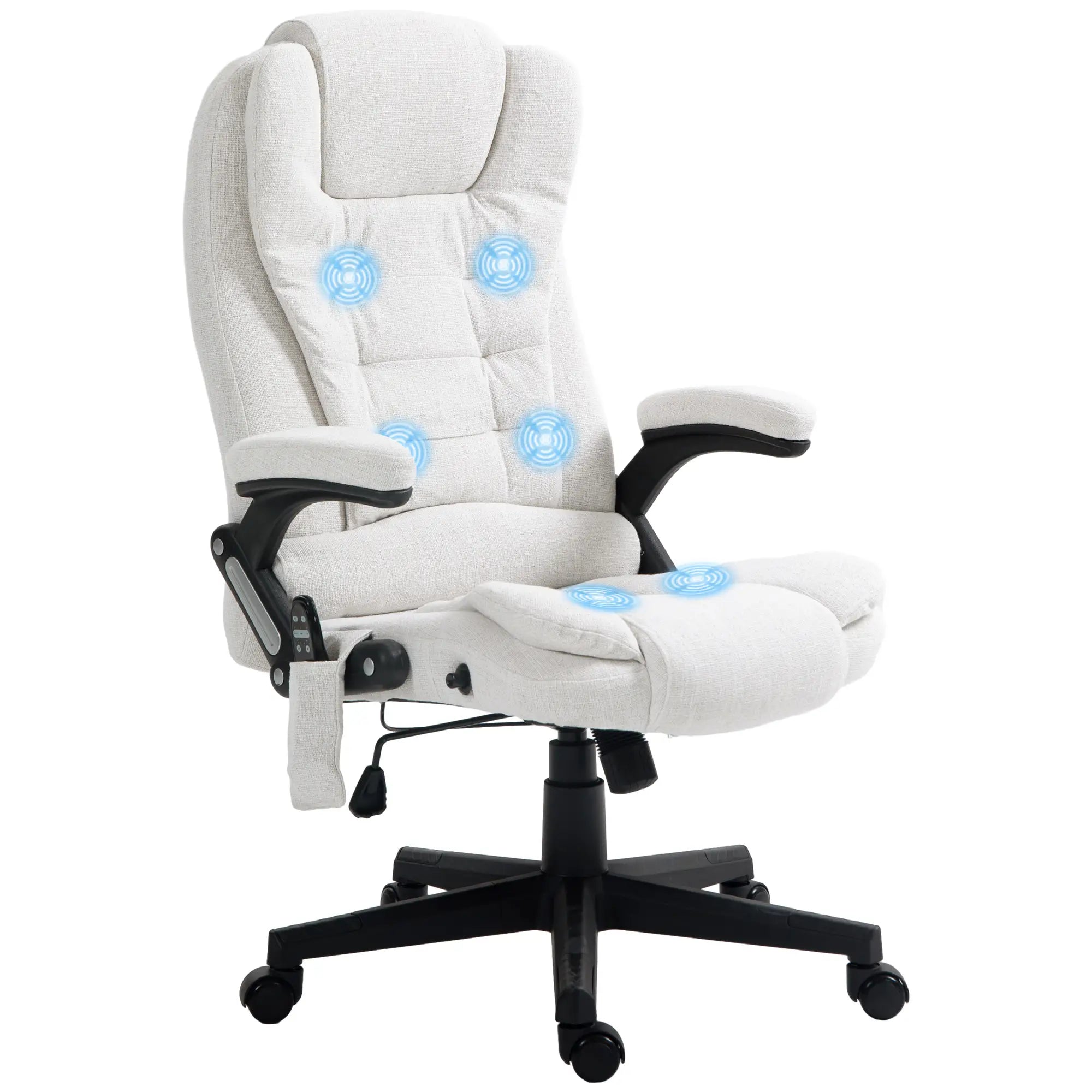 Reclining Massage Office Chair, High Back, Swivel Wheels, White Massage Chairs at Gallery Canada
