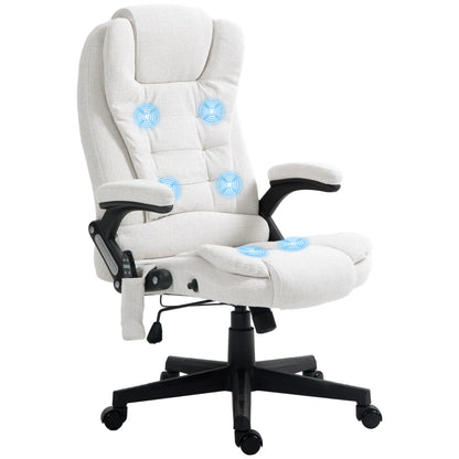 Reclining Massage Office Chair, High Back, Swivel Wheels, White Massage Chairs at Gallery Canada